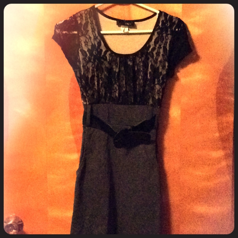 Black/ gray Lace Dress